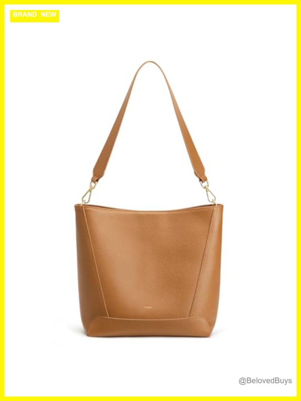 Top Grain Leather Bucket Bag with 2 Straps